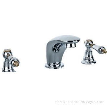 Contemporary Deck Mounted 2 Handle Bathtub Mixer Taps / Bra